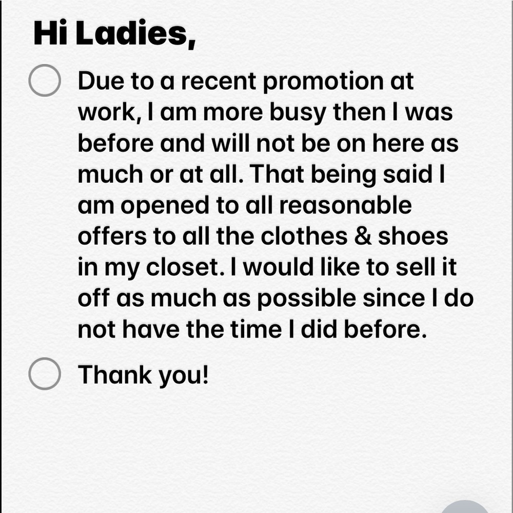 Very important info! Selling all items